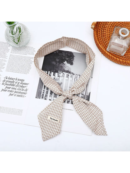 Scarvii - Geometric Check Tie-End Triangle Bandana