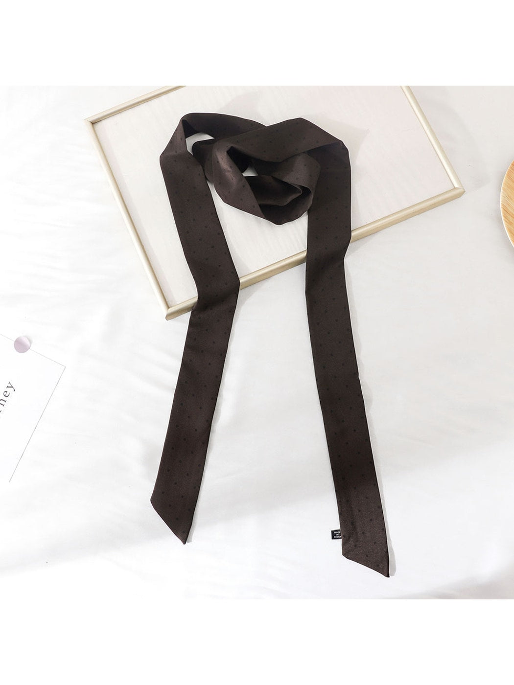 Scarvii - Polka Dot Print Narrow Scarf