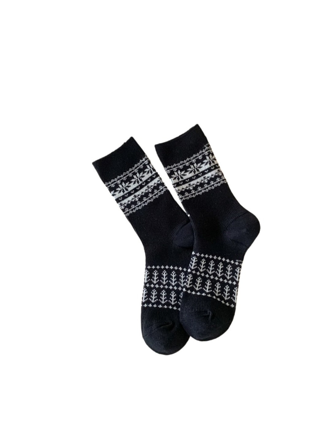 Rufia - Double-knit Mid-calf Socks with Bohemian-style