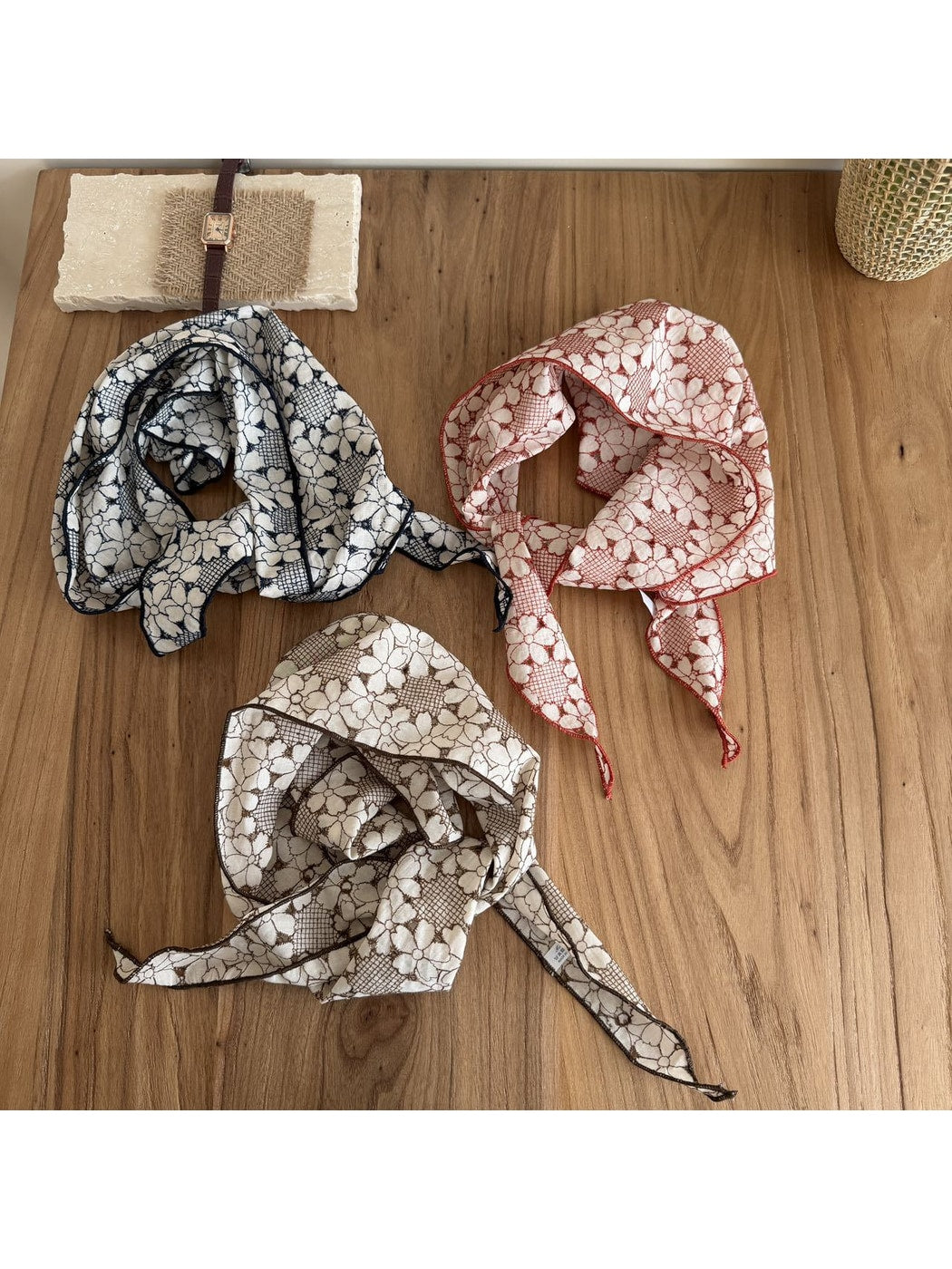 Scarvii - Decorative Floral Triangle Bandana Scarf