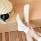 Rufia - Black and White Lace Trim Ankle Socks