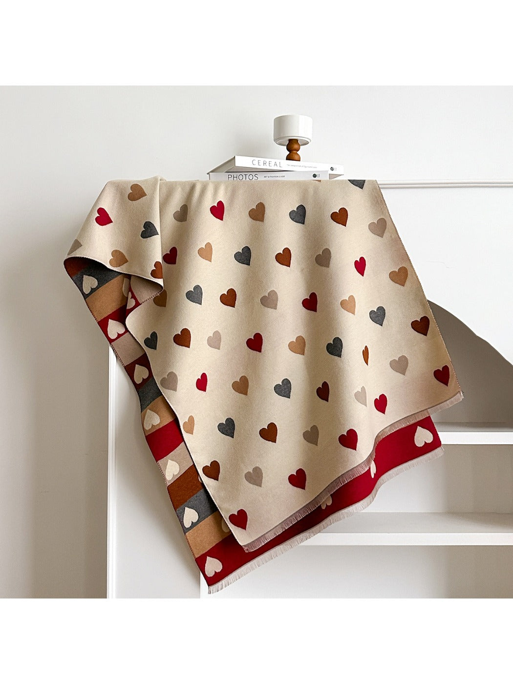 Scarvii – Valentine’s Heart Pattern Winter Scarf & Shawl