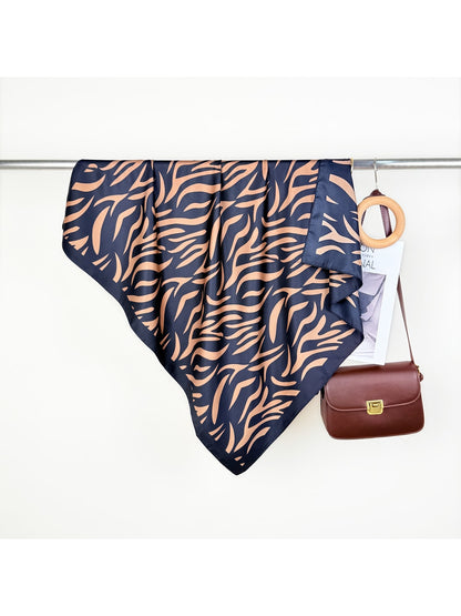 Scarvii - Retro Zebra Print Fashion Square Scarf