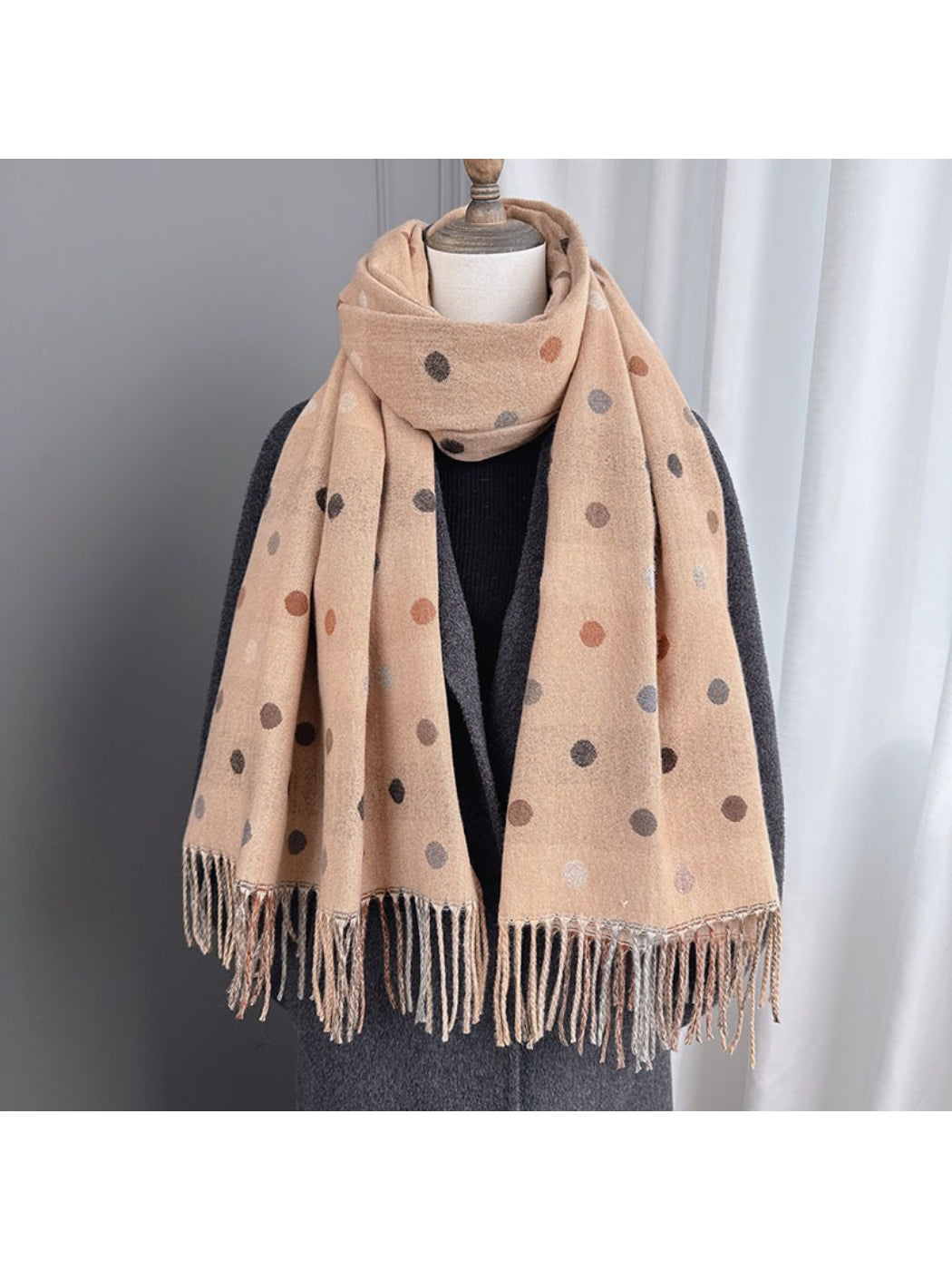 Scarvii - Reversible Soft Check Polka Scarf