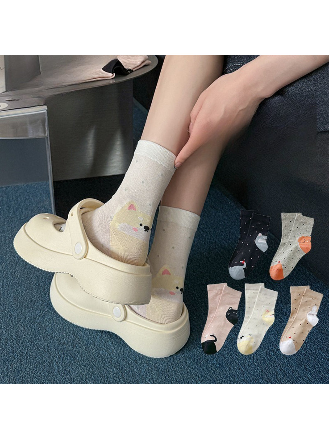 Rufia - Cute Animal Motif Crew Socks product image 1