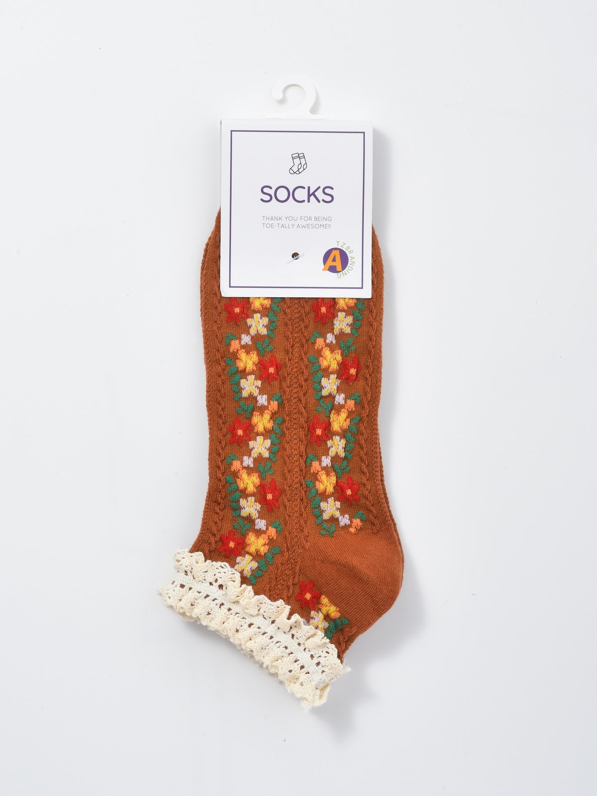 Rufia - Vintage Rolled Edge Floral Ankle Socks