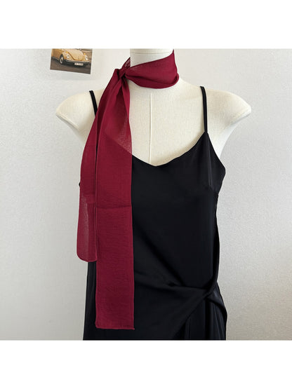 Scarvii - Retro Style Solid Narrow Scarf