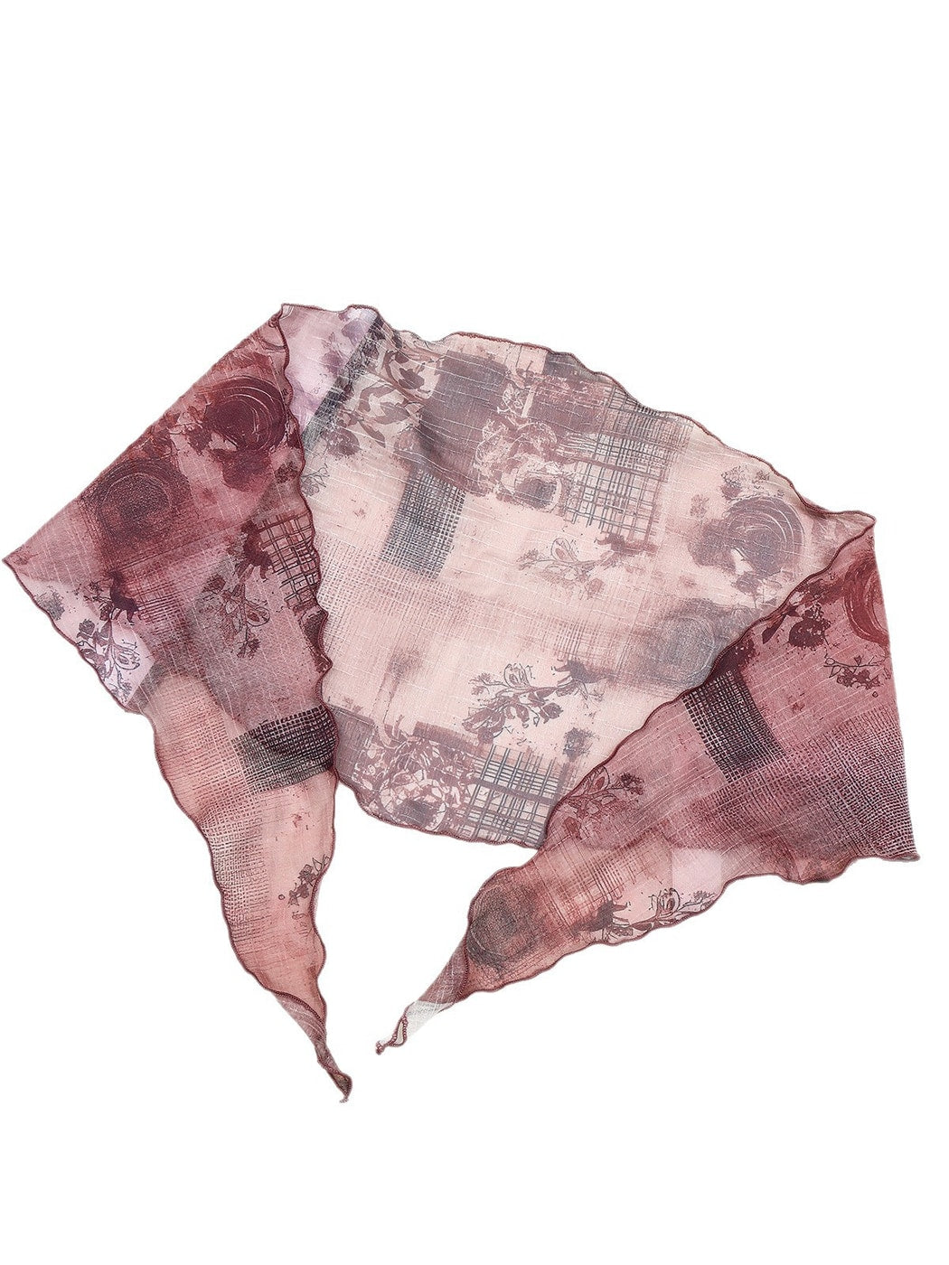 Scarvii - Vintage Abstract Floral Print Scarf