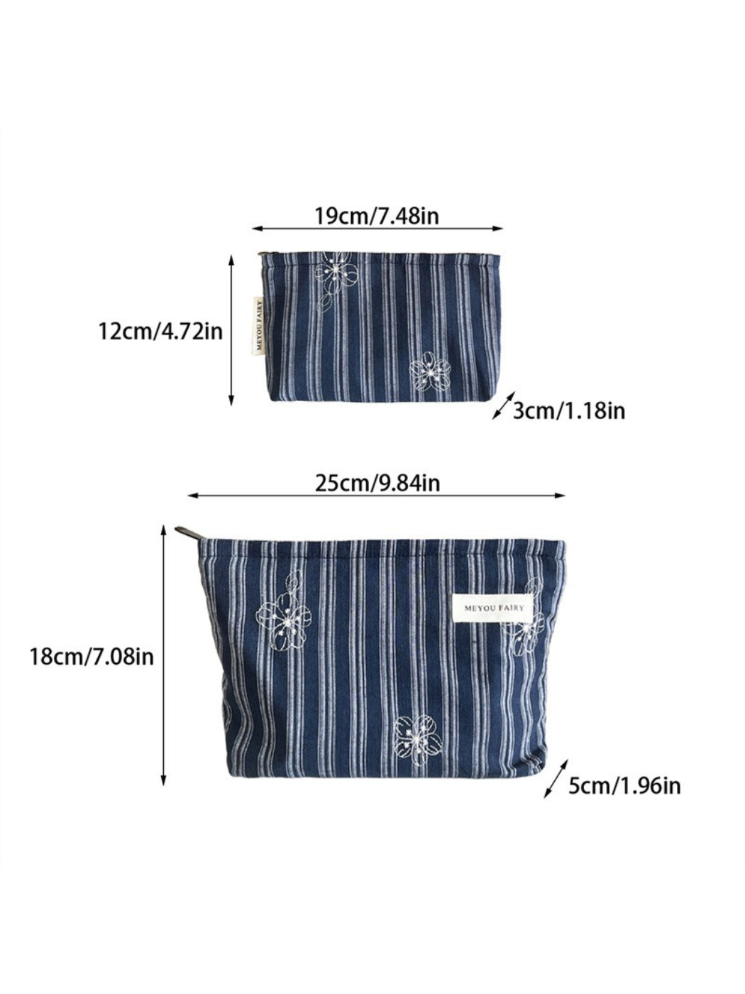 Cosbai Stripe Floral Cosmetic Bag product image