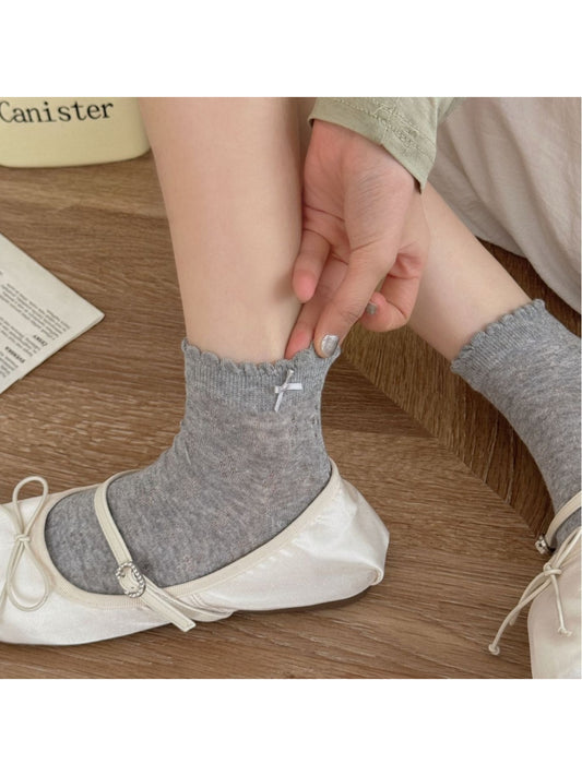 Rufia - Light Knit Bow Detail Ankle Socks product image 2