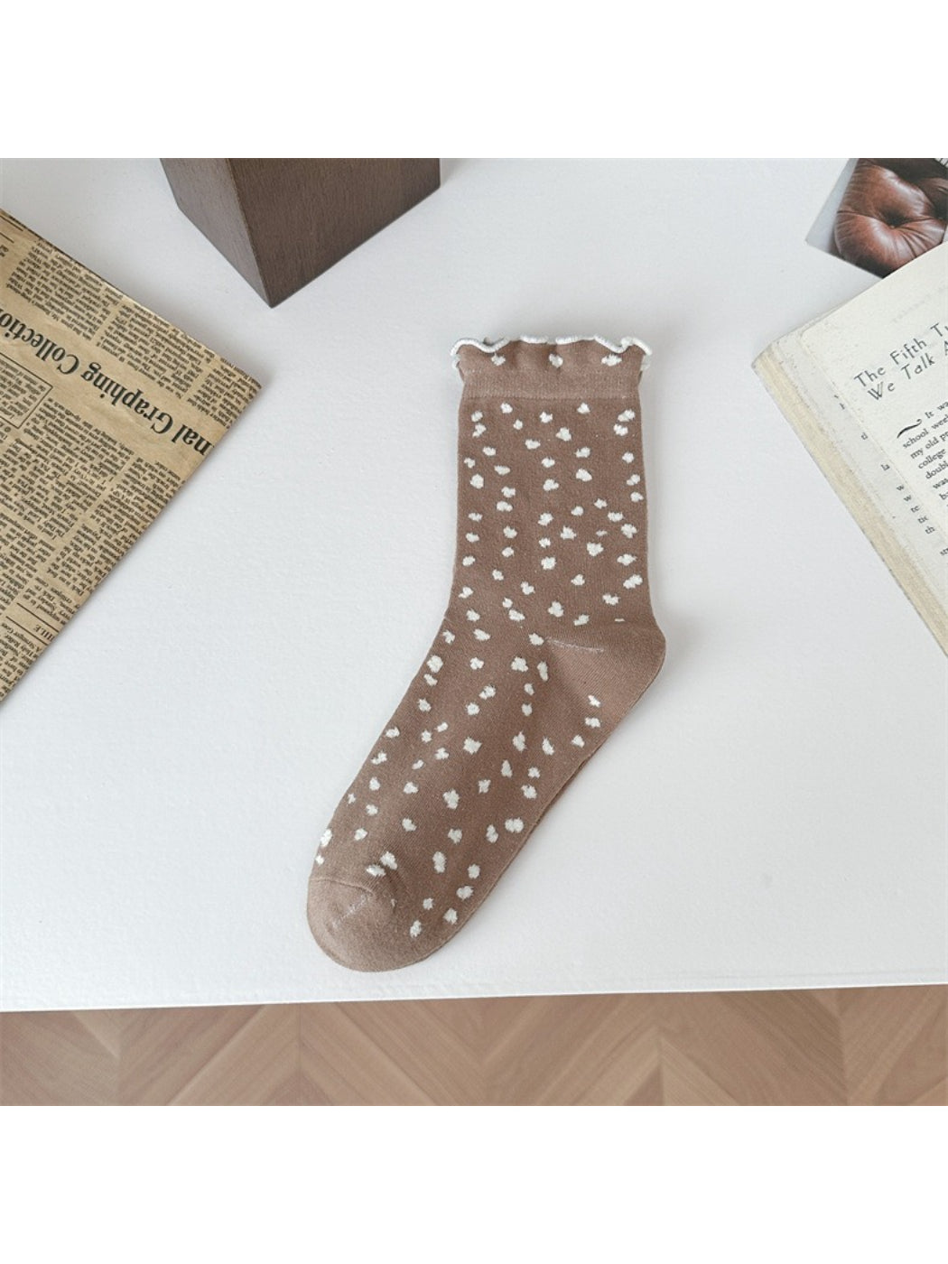 Rufia - Cozy Mini Heart Ruffle Crew Socks