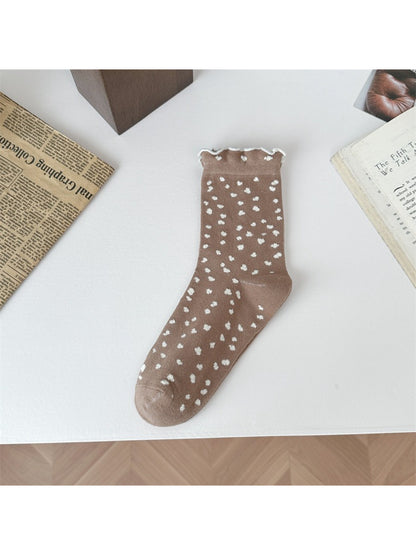 Rufia - Cozy Mini Heart Ruffle Crew Socks