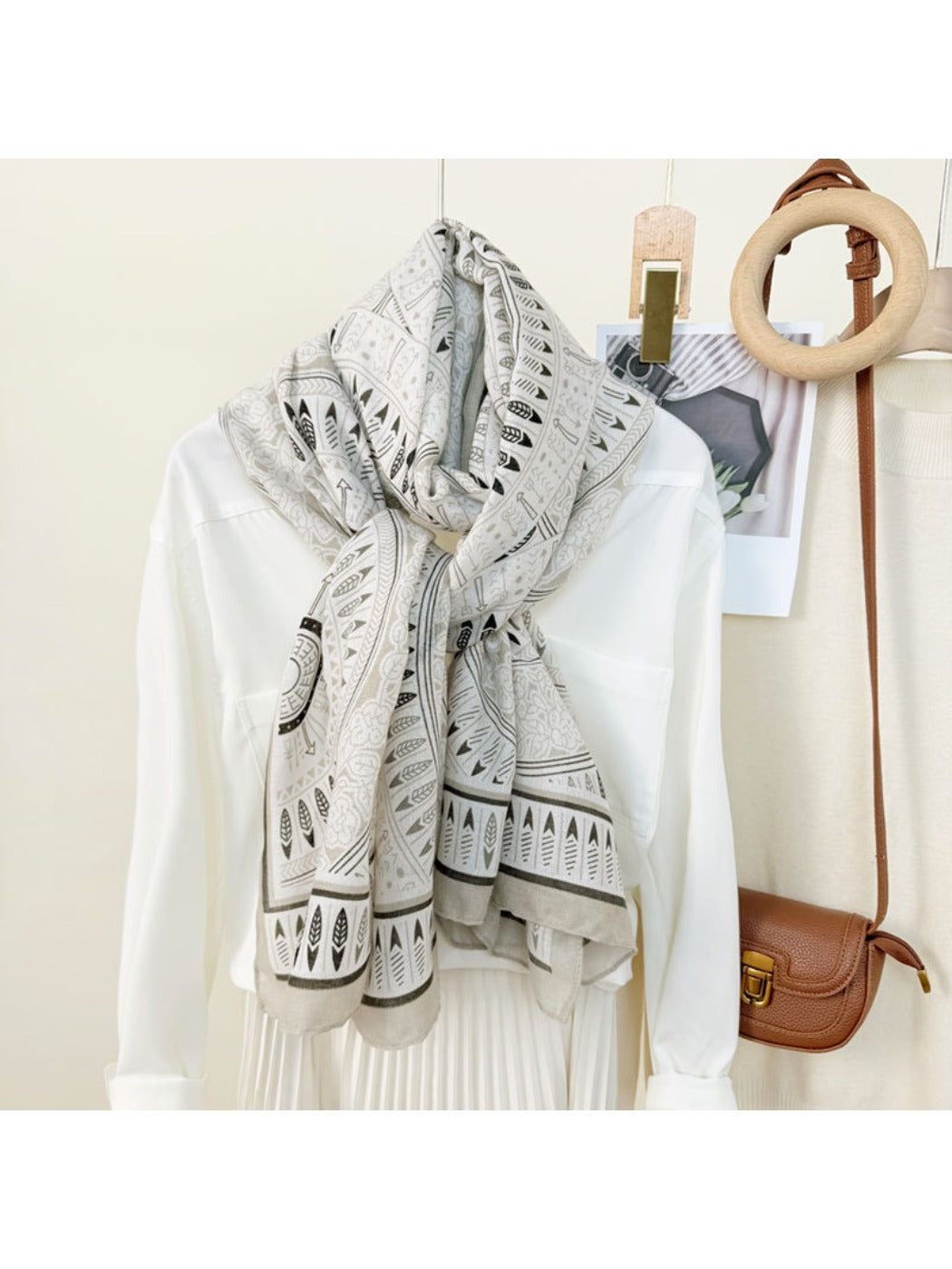 Scarvii - Geometric Print Scarf Shawl for Women