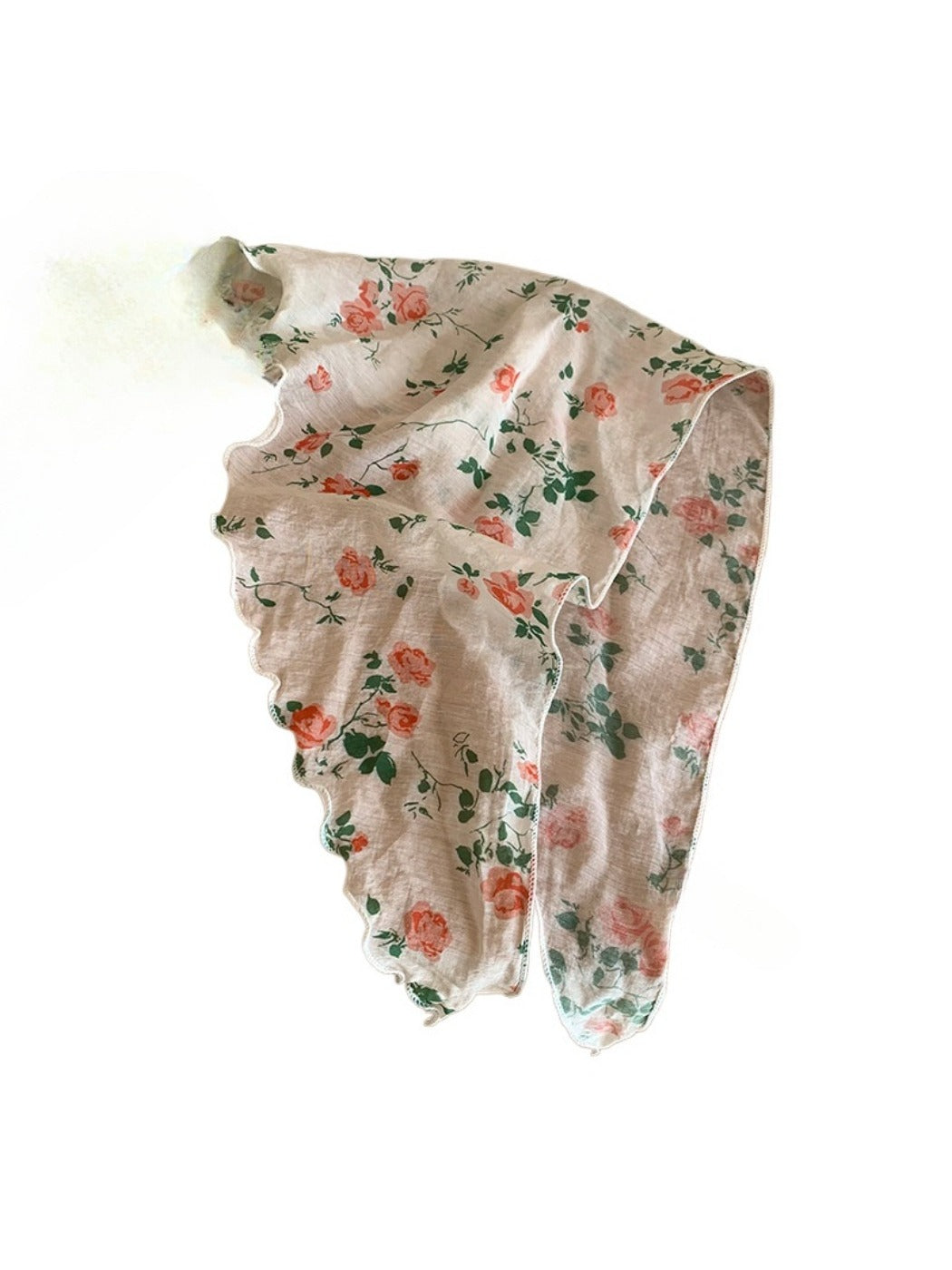 Scarvii - Fresh Style Floral Printed Triangle Scarf - Light & Airy