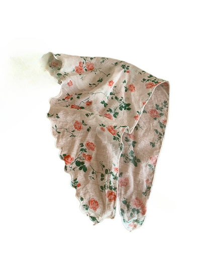 Scarvii - Fresh Style Floral Printed Triangle Scarf - Light & Airy