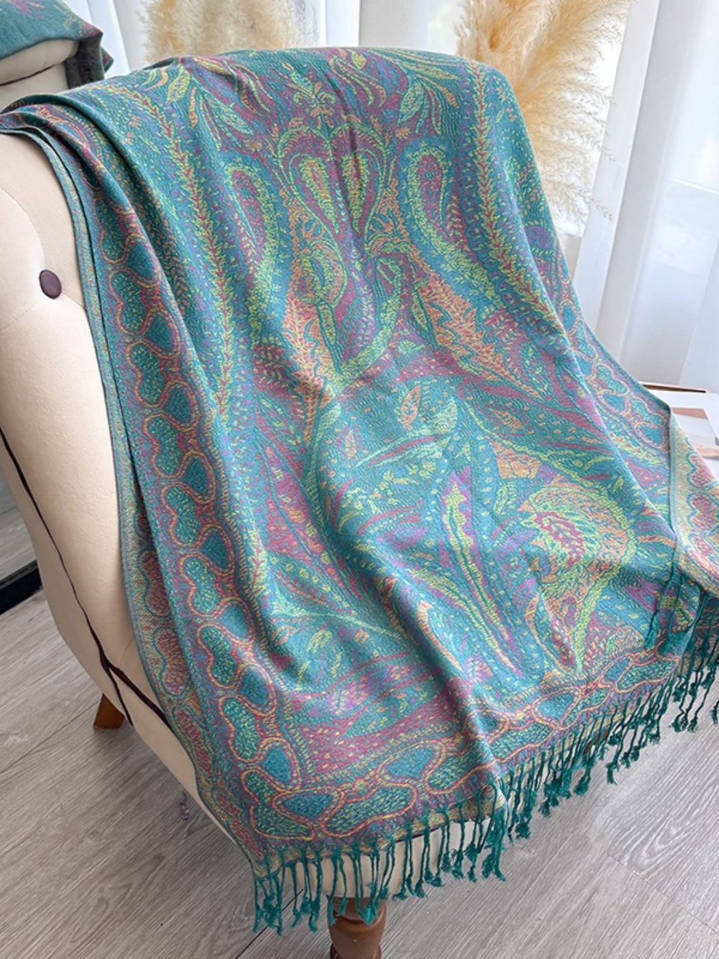 Scarvii - Oversized Paisley Fringe Scarf Wrap