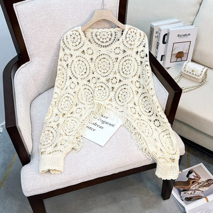 Crosa - Vintage Open-Knit Batwing Sweater