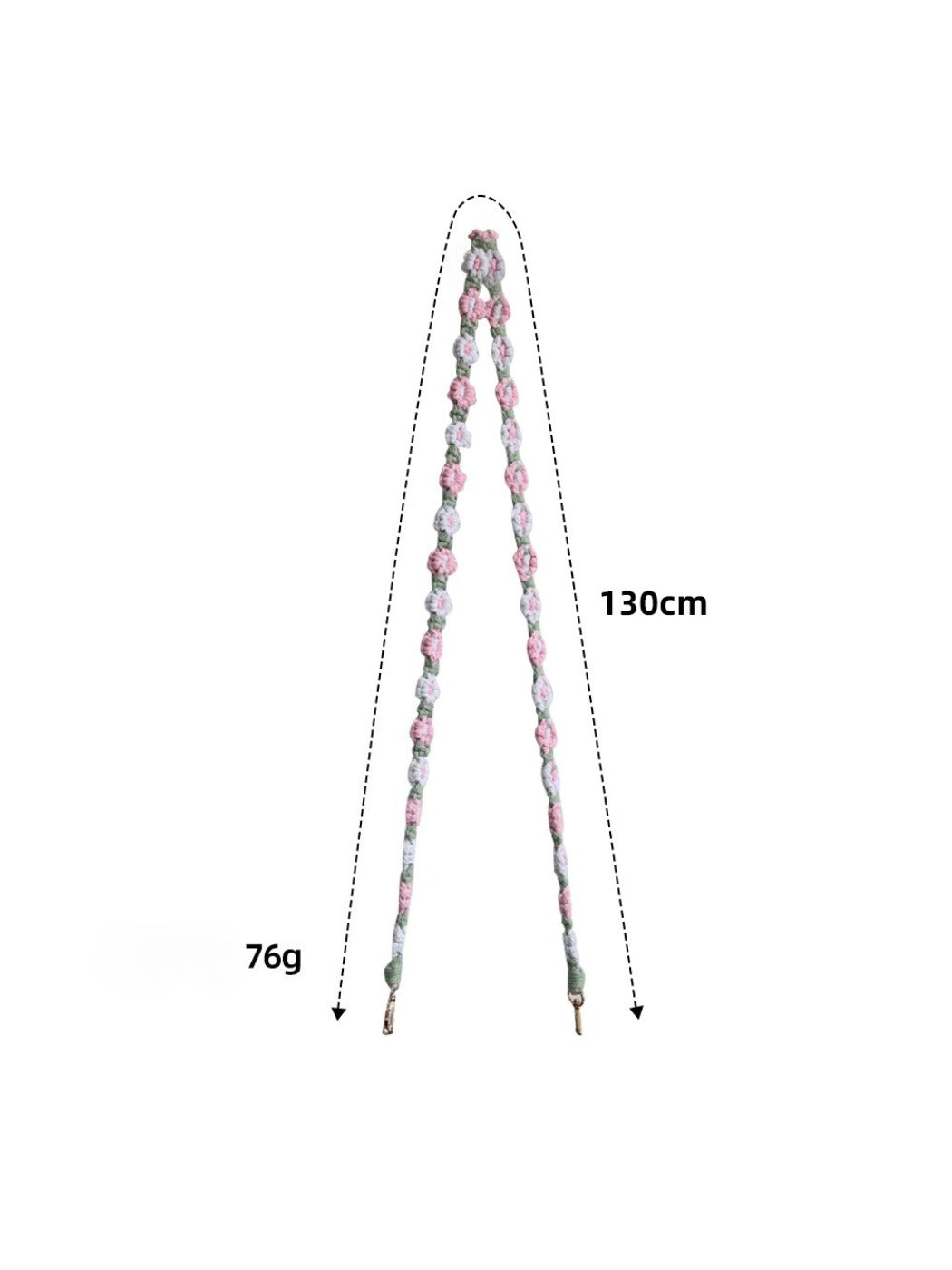 Koco Crochet Daisy Phone Lanyard & Keychain showing floral motif