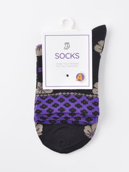 Rufia - Colorful Floral Pattern Mid-Calf Socks
