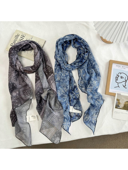 Scarvii - Vintage Pattern Sheer Print Scarf