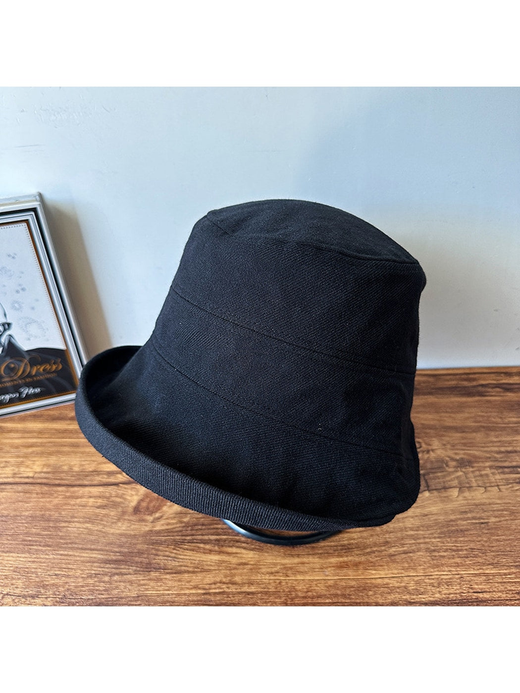 Haila - Solid Color Wide Brim Round Crown Bucket Hat