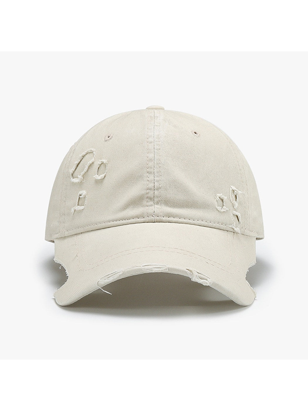 Haila - Distressed Adjustable Curved Brim Baseball Cap