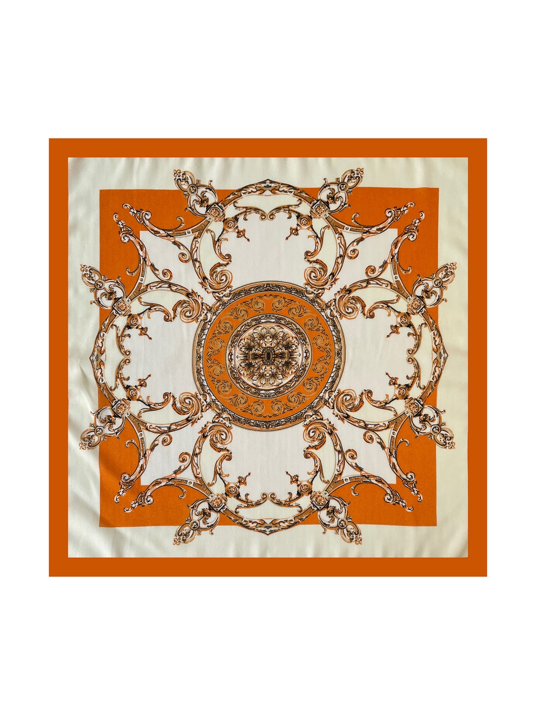 Scarvii - Geometric Floral Print Office Style Square Scarf