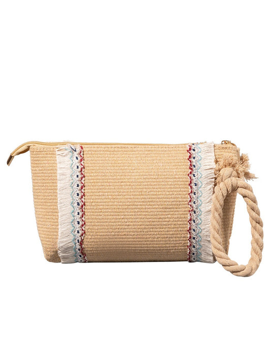 Cosbai - Brown Minimalist Woven Clutch Bag - Boho & Chic