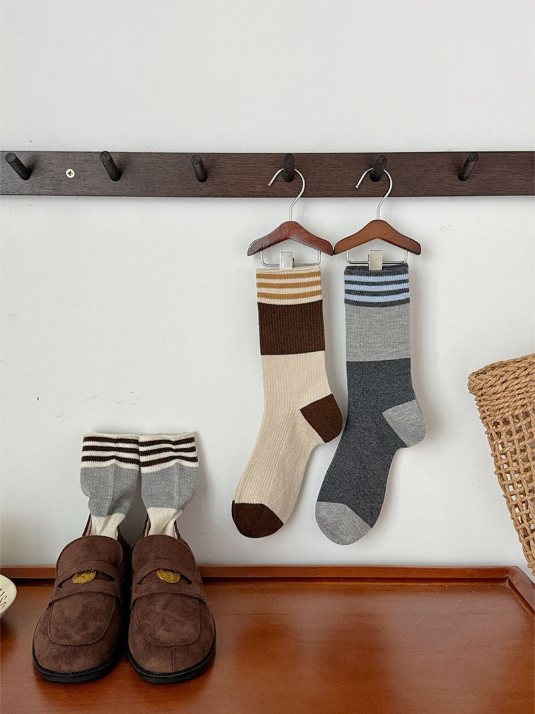 Rufia - Colorblock Stripe Knit Crew Socks