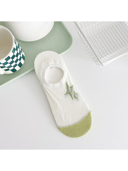 Rufia - Green Tone Pattern Low Ankle Socks