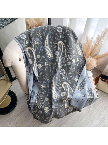 Scarvii - Double-Sided Paisley Print Scarf & Wrap