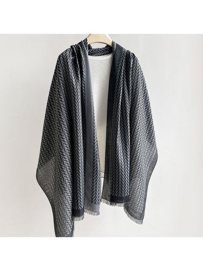 Scarvii - V-Shape Geometric Print Summer Wrap Scarf