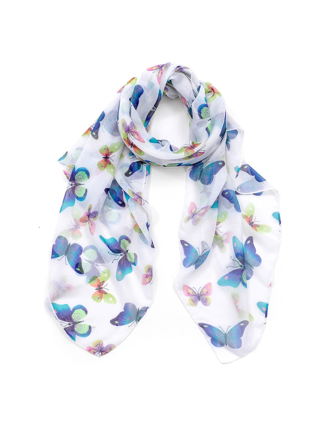 Scarvii - White Butterfly Print Scarf