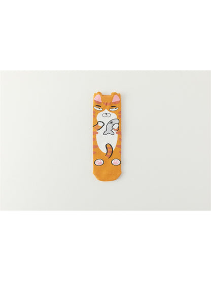 Rufia - Playful Kitty Faces Crew Socks