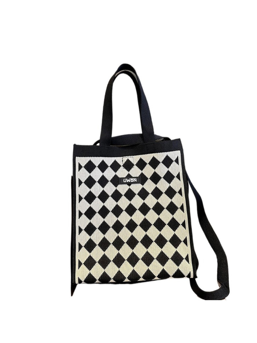 Cosbai - Black & White Large Capacity Tote Bag - Bold & Spacious