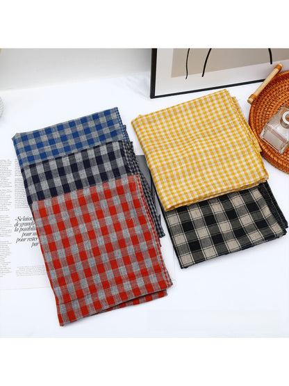 Scarvii - Geometric Plaid Rectangular Long Scarf