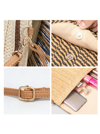 Cosbai - 2-in-1 Minimalist Woven Clutch & Crossbody Bag