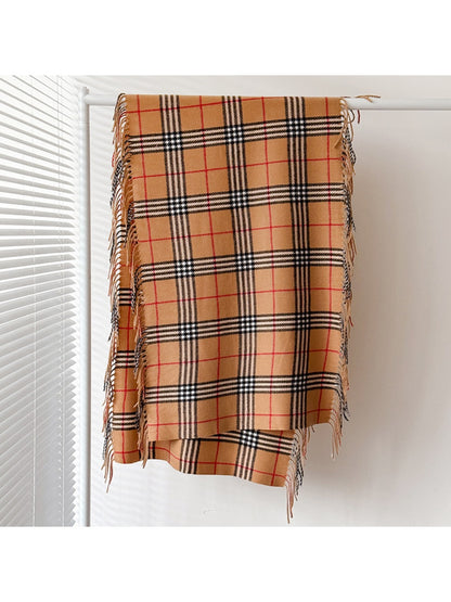 Scarvii – Tassel Fringe Plaid Scarf & Shawl