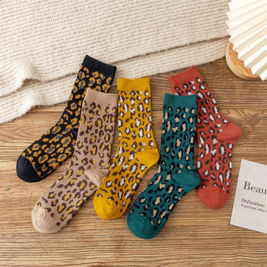 Rufia - Leopard Print Mid-Calf Socks