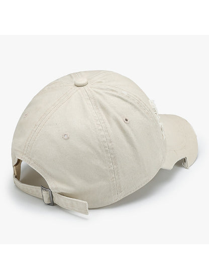 Haila - Distressed Adjustable Curved Brim Baseball Cap