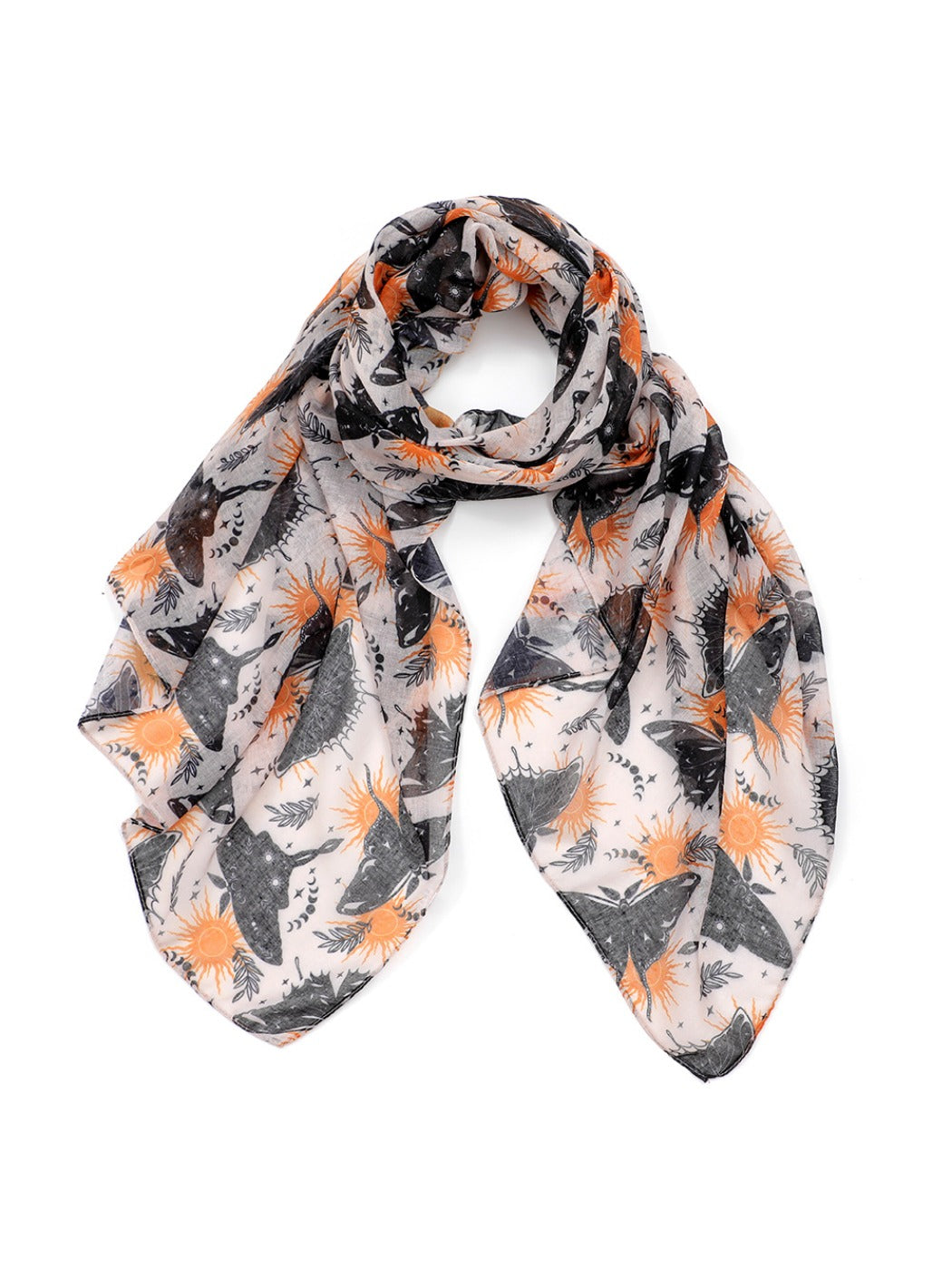 Scarvii - Butterfly Print Tulle Scarf