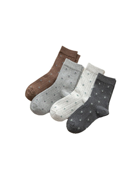 Rufia – Elegant Heart Detail Mid-Calf Socks
