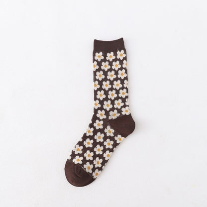 Rufia Floral Pattern Mid-Calf Socks sock shape