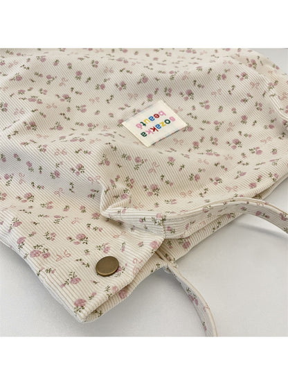 Cosbai - Floral Print Tote Shoulder Bag