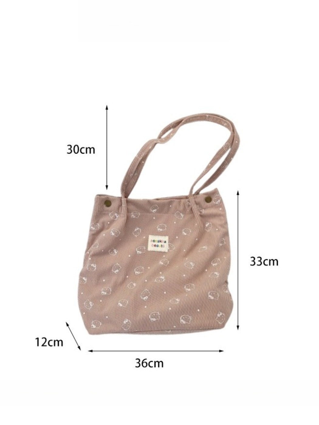 Cosbai - Floral Print Tote Shoulder Bag