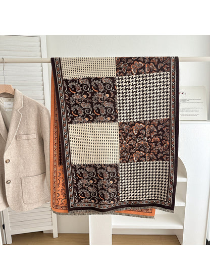 Scarvii - Patchwork Paisley Houndstooth Scarf