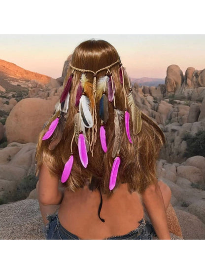 Hairish - Boho Multi Feather Hair Headpiece