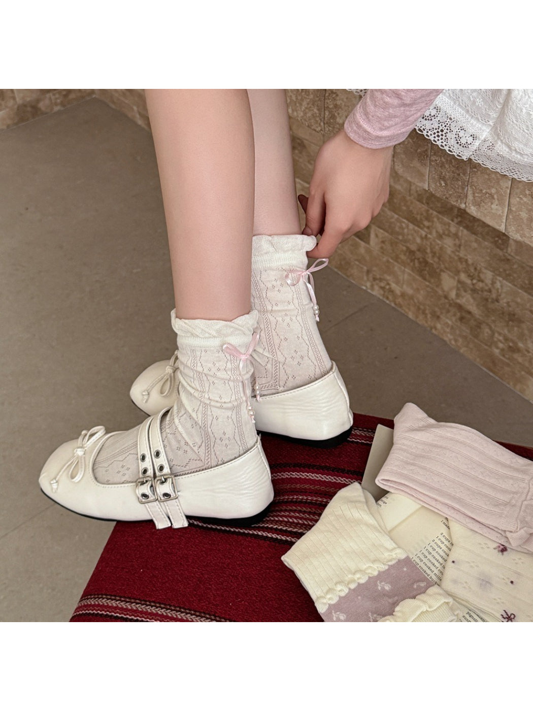 Rufia - Sweet Lace Trim Crew Socks product image 1
