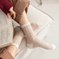 rufia - Thick Cable Knit Mid-Calf Socks for Autumn-Winter