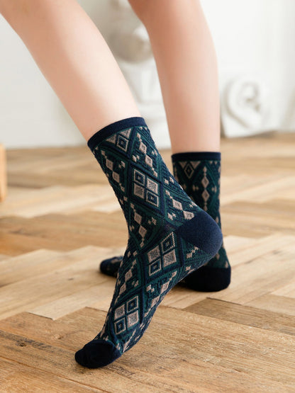 Rufia - Diamond Stitch Crew Socks